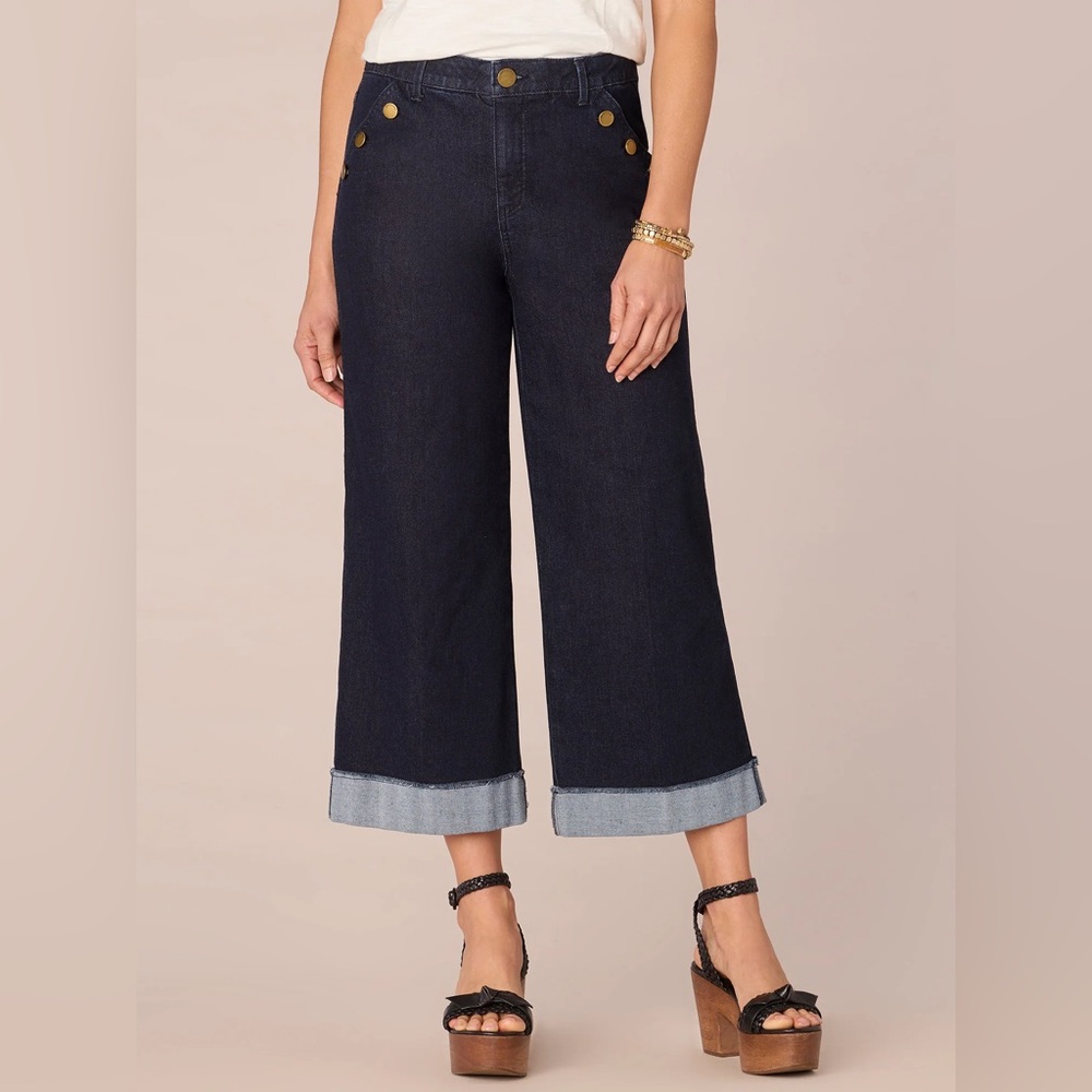 Democracy Sailor Button Cuffed Skyrise Jeans
